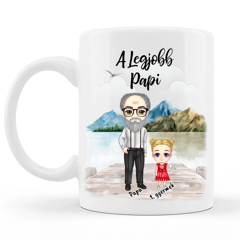 Egyedi Születésnapi Bögre Papának #1 - Akár 3 gyermekkel