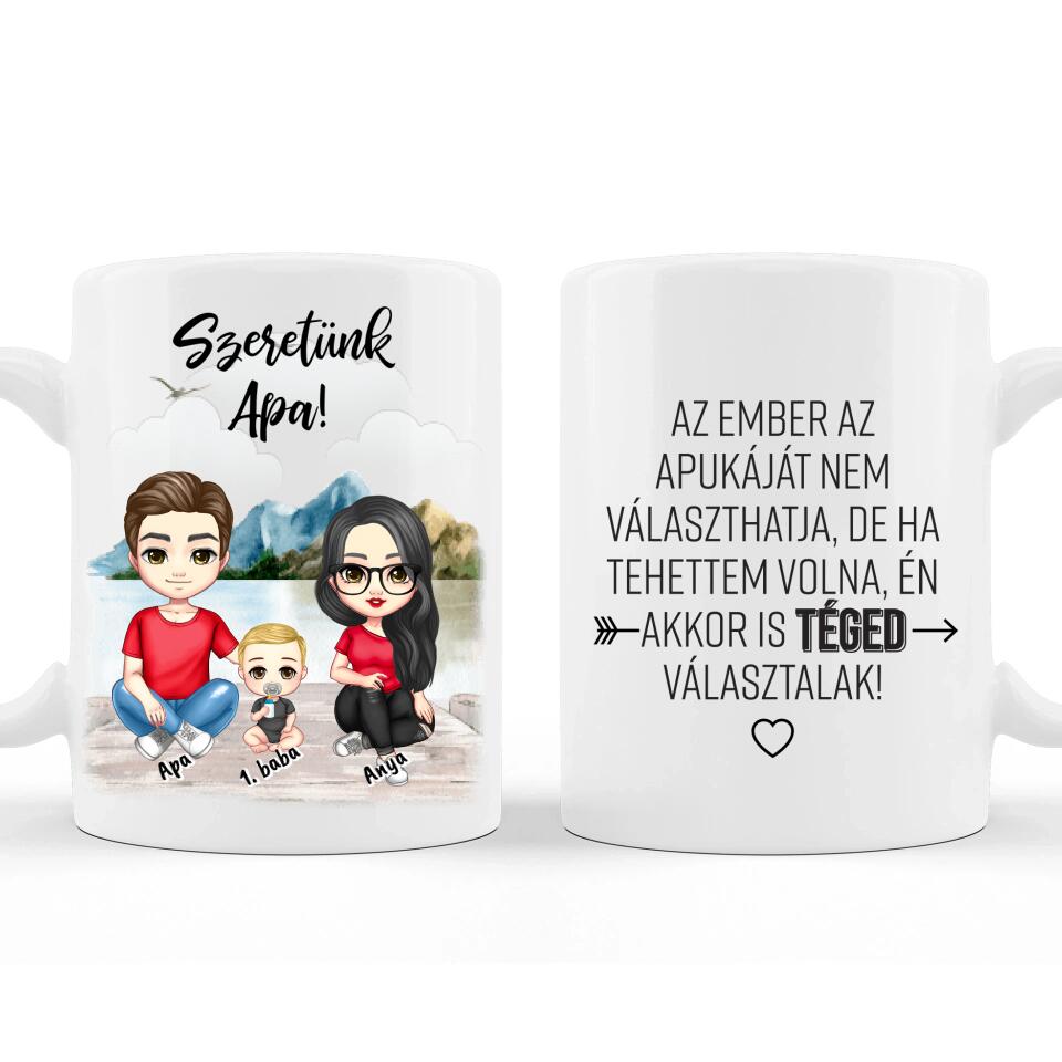 Egyedi Bögre Apának #2 - Akár 3 gyermekkel