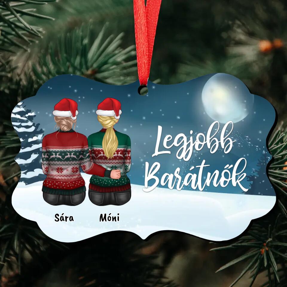 Legjobb Barátnők Karácsonyfadísz - Akár 9 Személyre Szabható Karakterrel