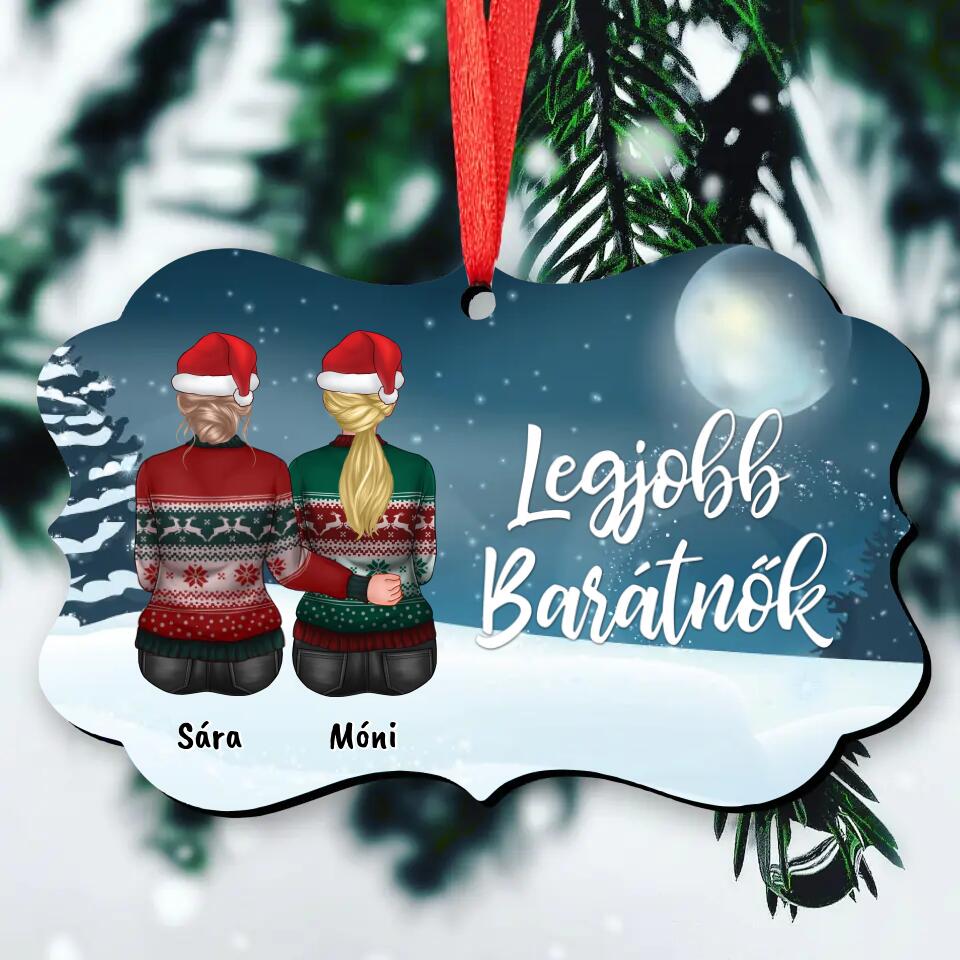 Legjobb Barátnők Karácsonyfadísz - Akár 9 Személyre Szabható Karakterrel