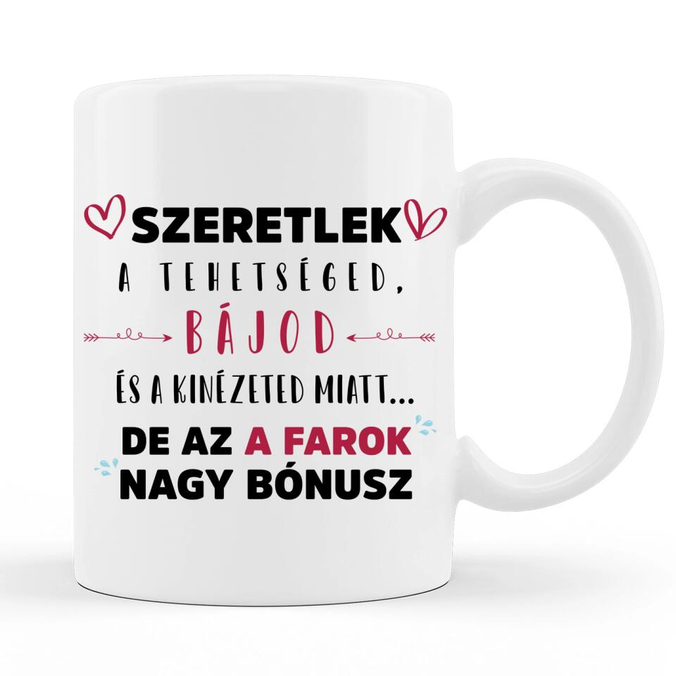 Valentin napi Szöveges Bögre - Nagy Bónusz