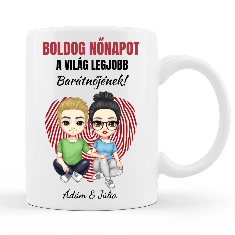 Nőnapi Bögre - Személyre Szabható Karakterekkel