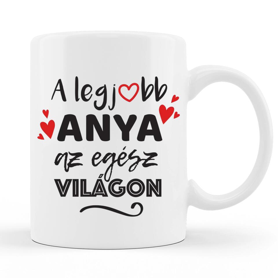 Szeretünk Anya - Anyák Napi Bögre - Személyre Szabható, akár 3 gyermekkel