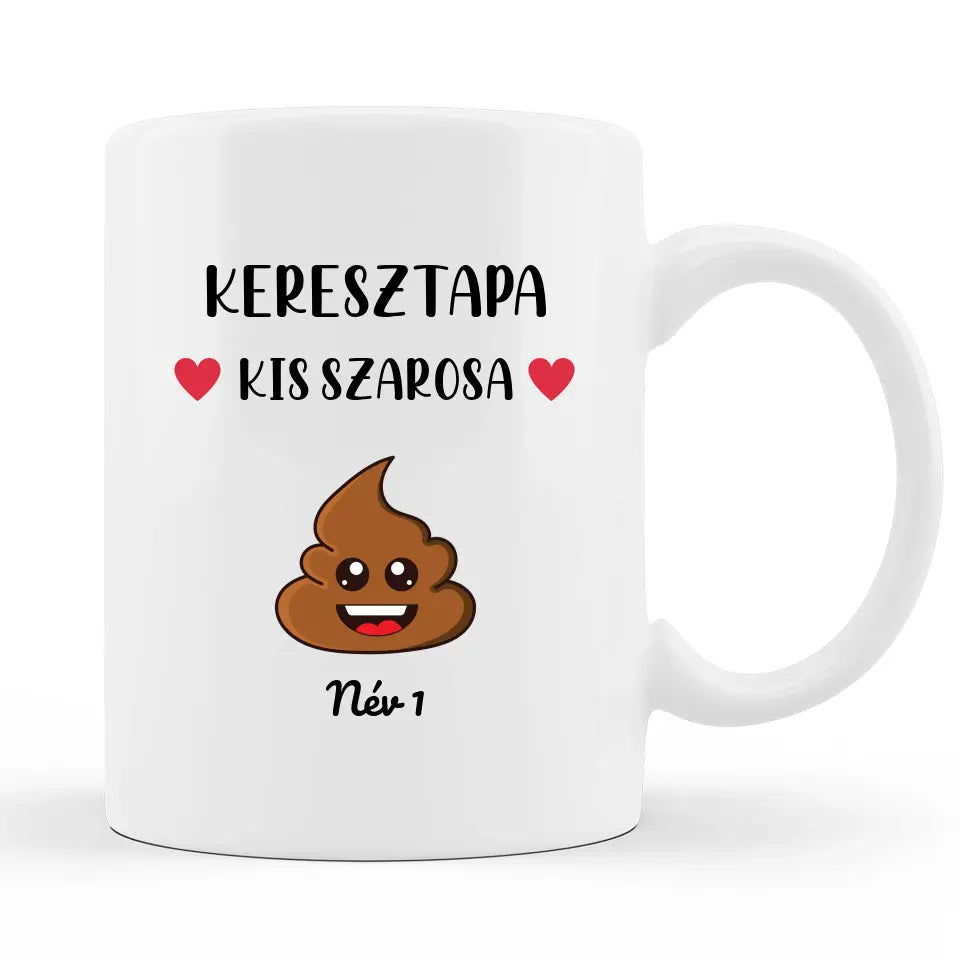 Keresztapa kis szarosai - Apák Napi Bögre Keresztapának - Akár 8 karakterrel