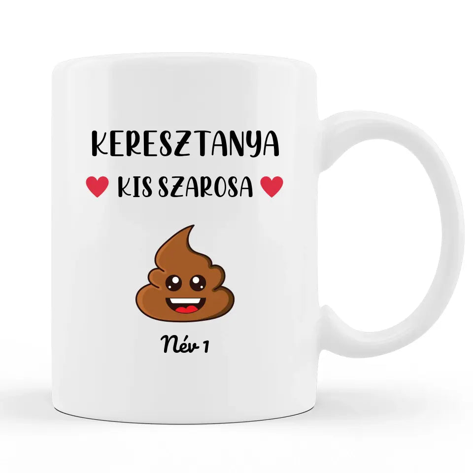 Keresztanya kis szarosai - Anyák Napi Bögre Keresztanyának - Akár 8 karakterrel