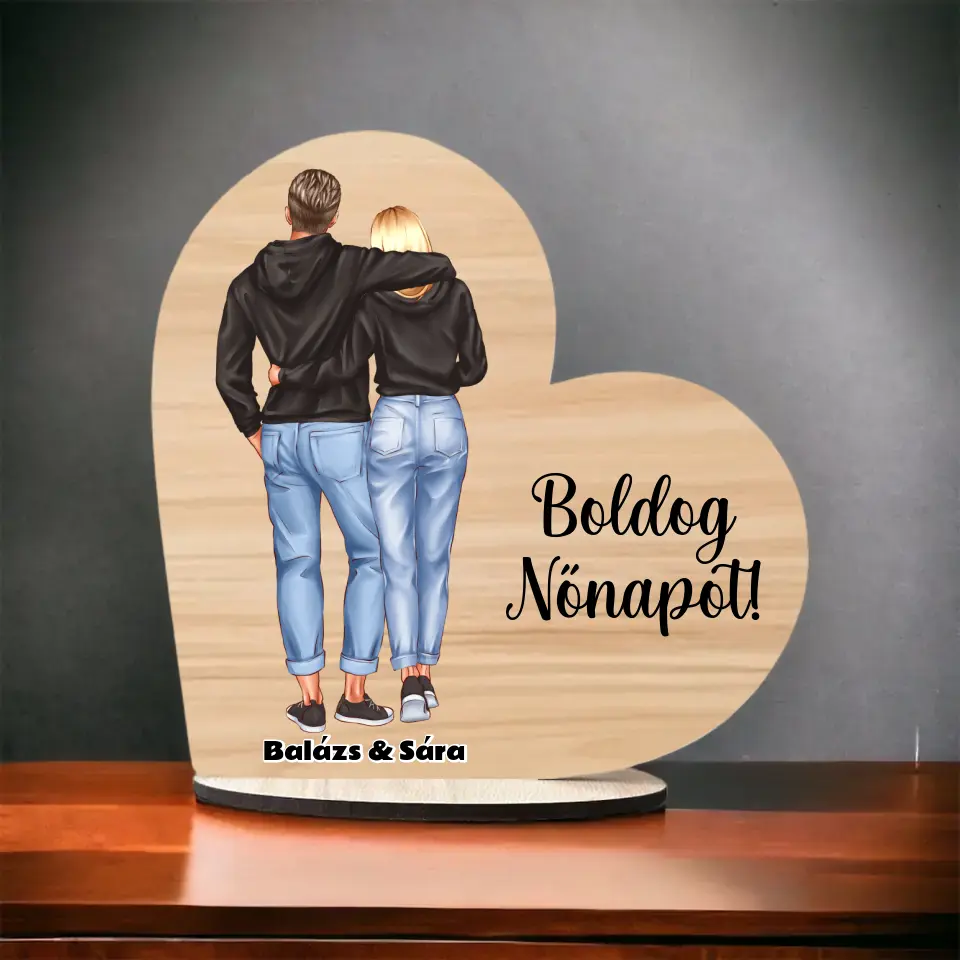 Nőnapi Fa Asztali Dísz - Laza pár