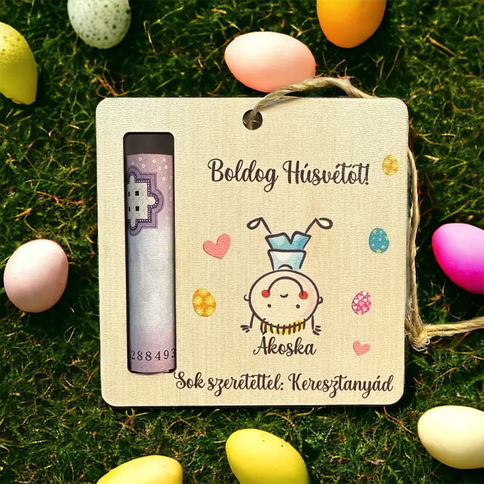 Húsvéti pénzátadós dísz - Gyermek figurával #2