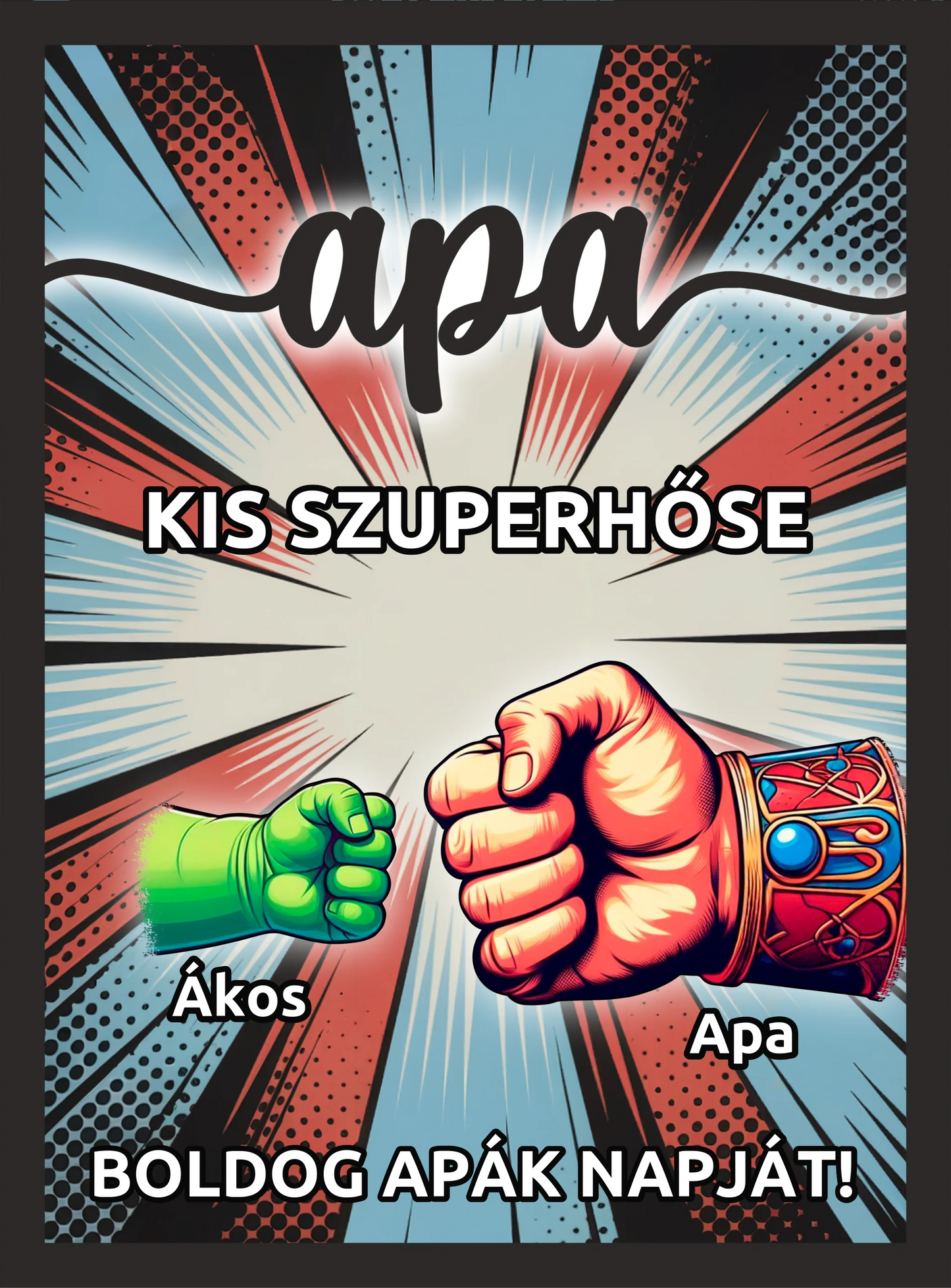 Apa Kis Szuperhőse - 2 rétegű asztali dísz