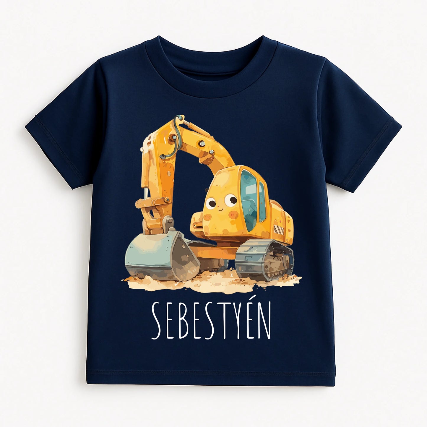 Navy Blue T-shirt on White Background