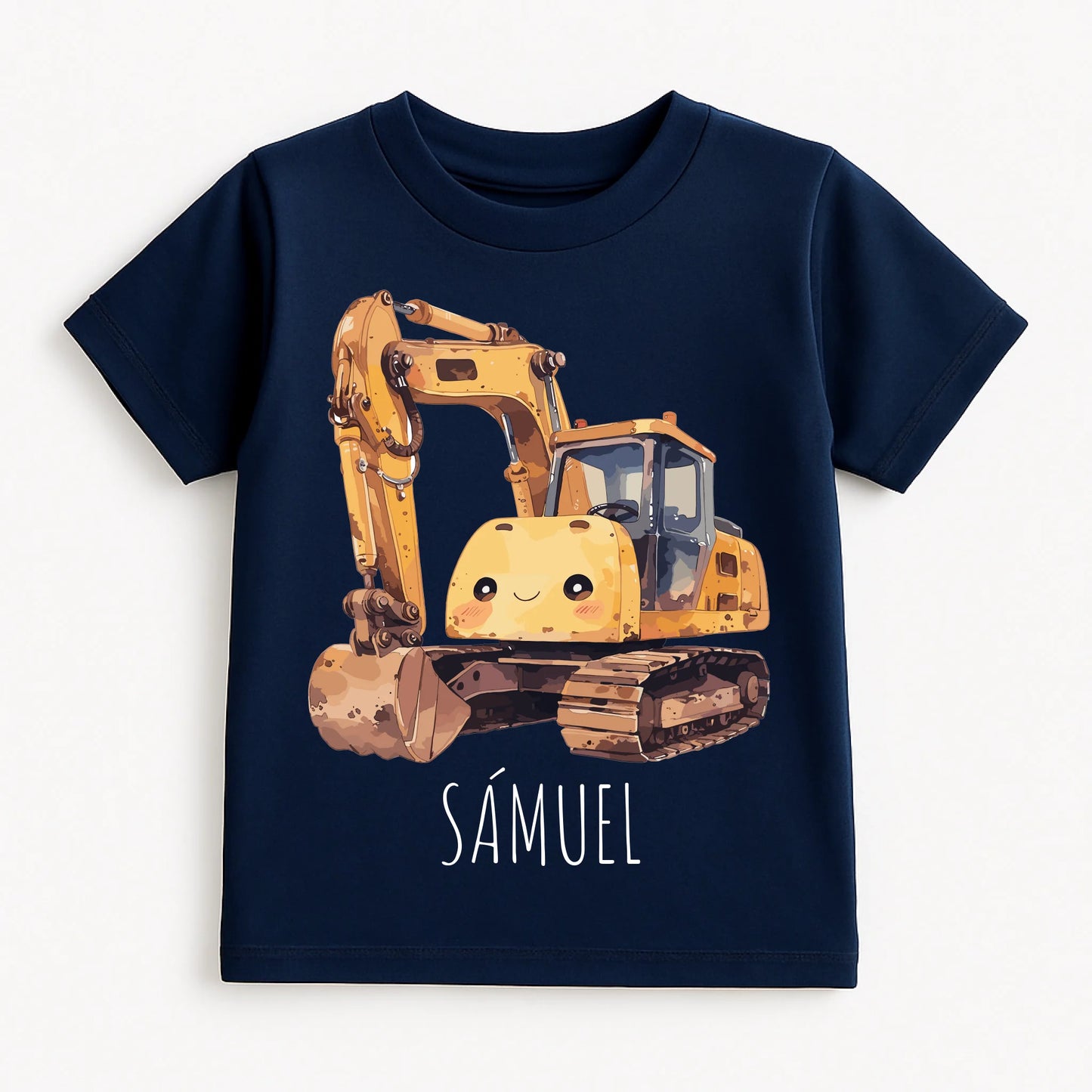Navy Blue T-shirt on White Background