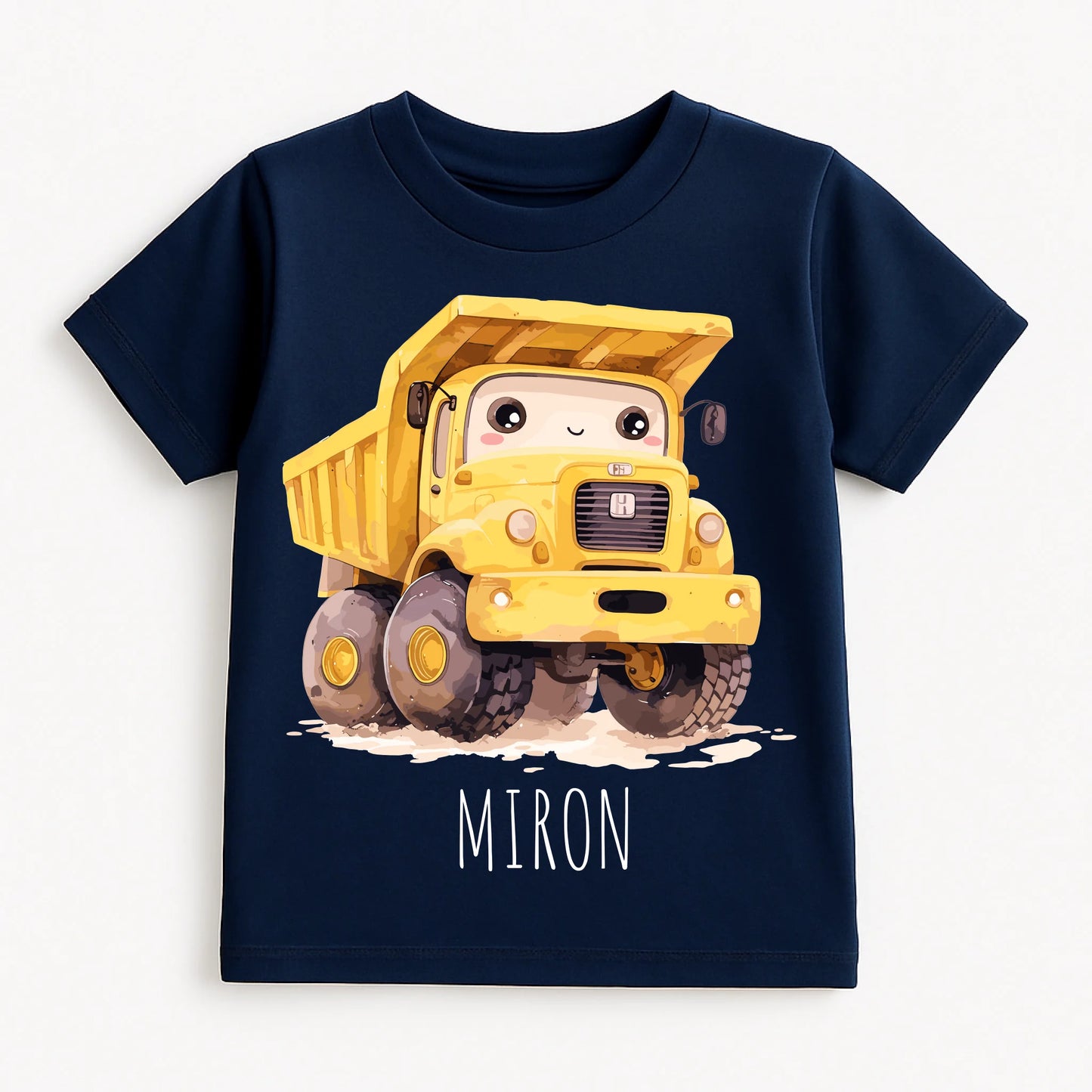 Navy Blue T-shirt on White Background