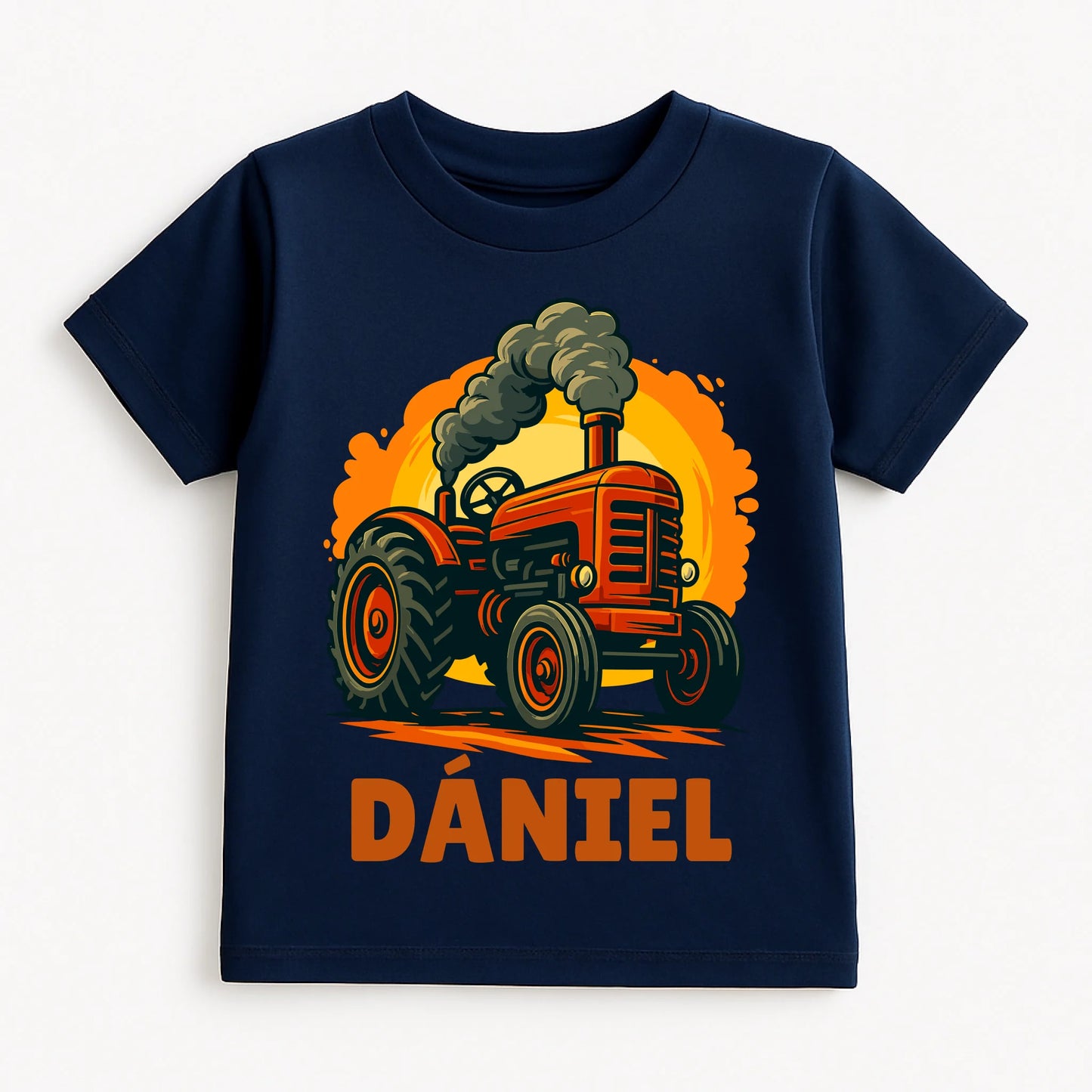 Navy Blue T-shirt on White Background