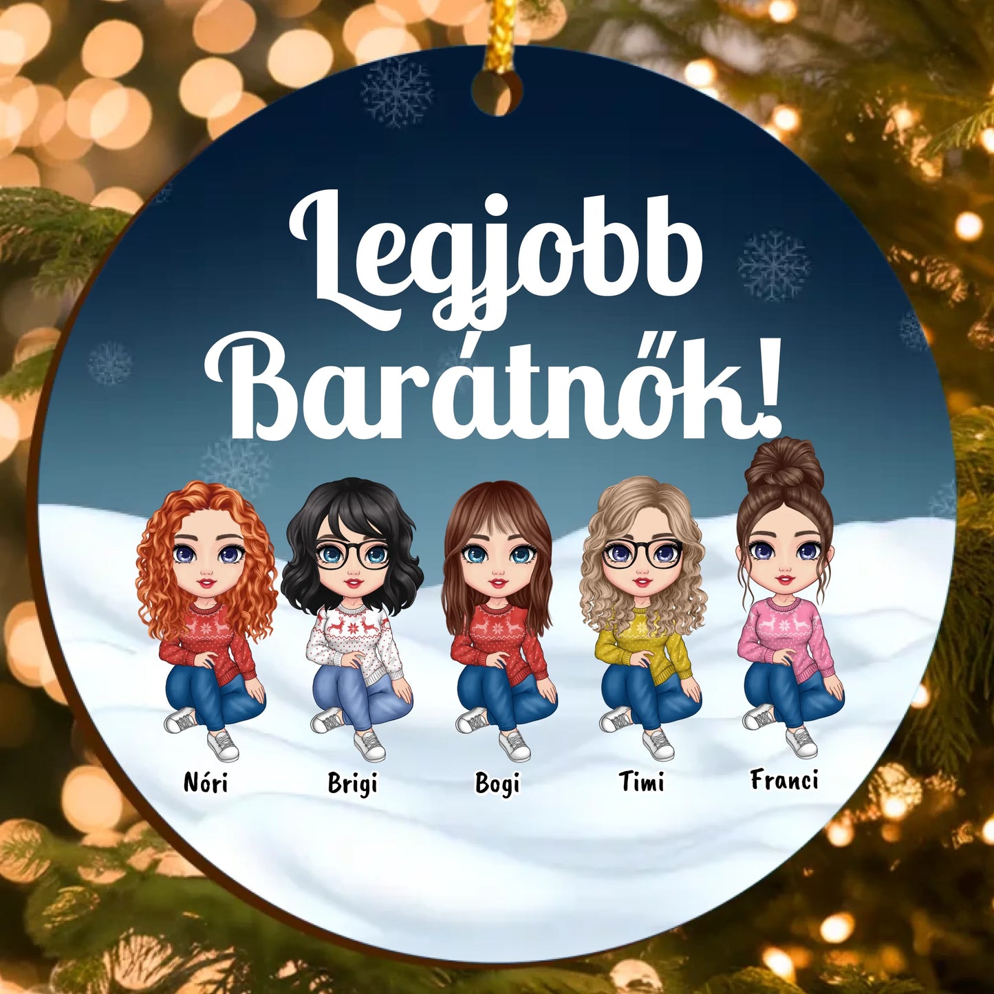 Legjobb Barátnők Fa Karácsonyfadísz