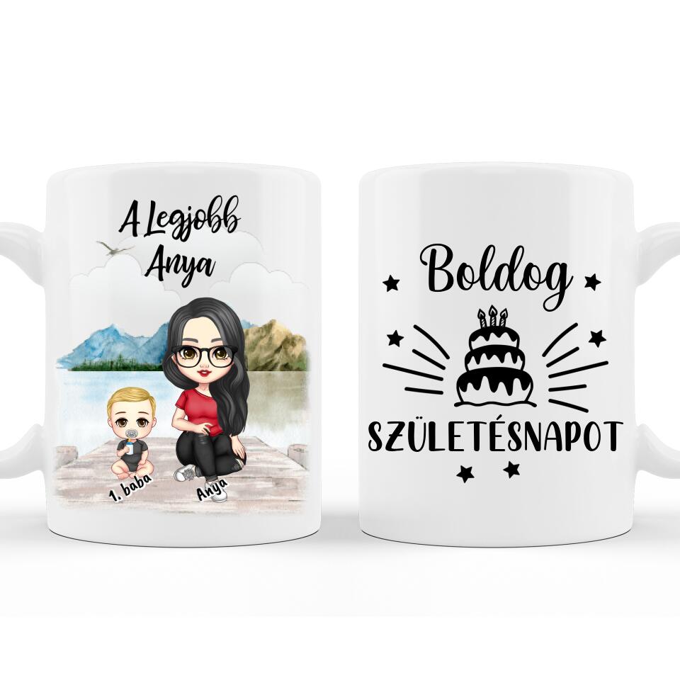 Egyedi Születésnapi Bögre Anyának #1 - Akár 3 gyermekkel