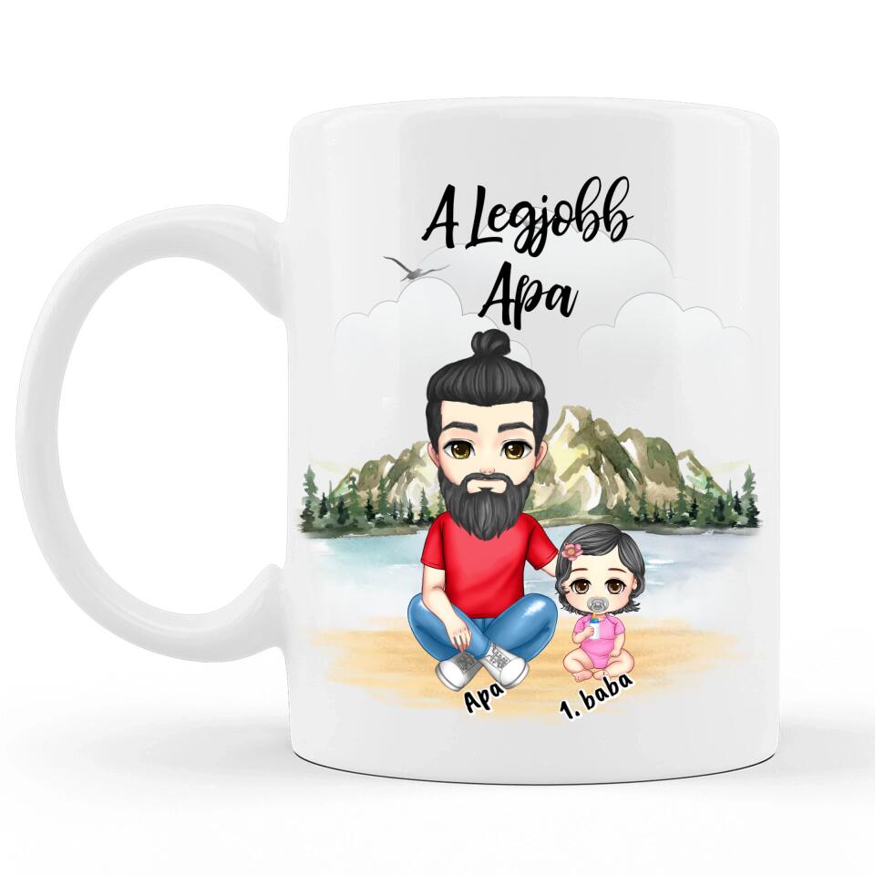 Egyedi Születésnapi Bögre Apának #3 - Akár 3 gyermekkel