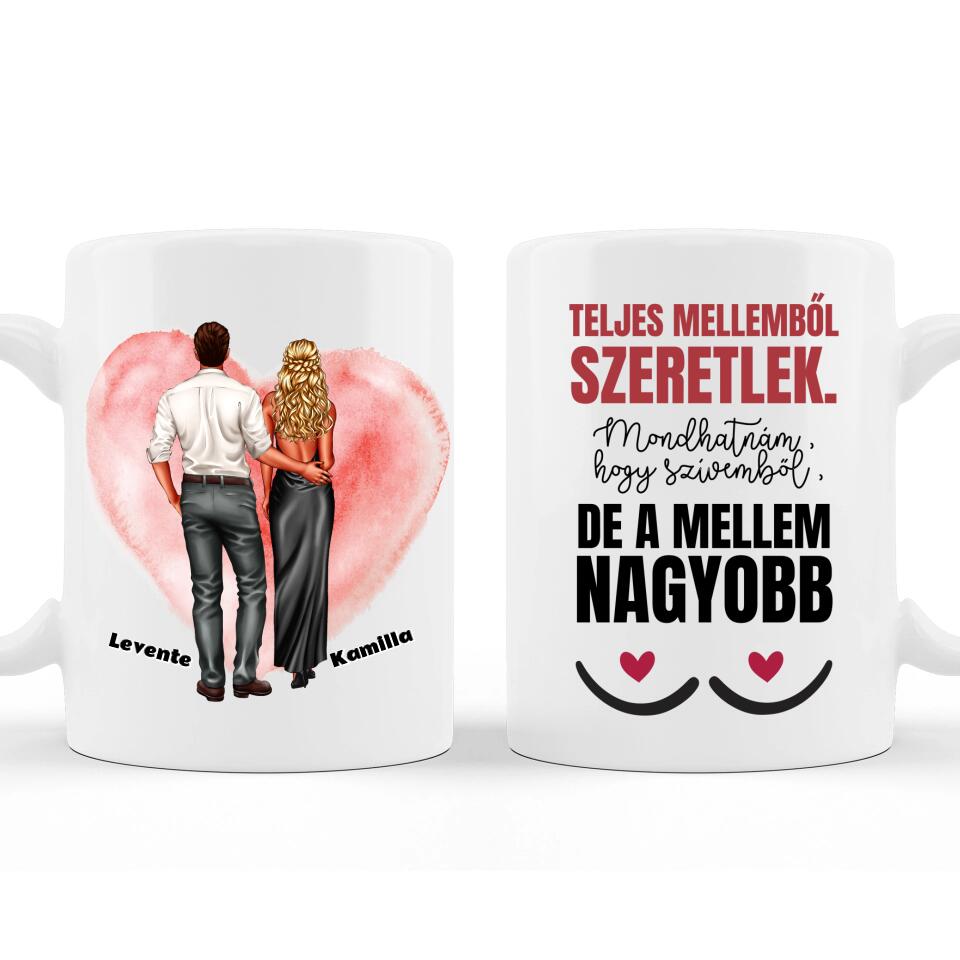 Valentin napi Bögre Pároknak - Elegáns Pár - Változtatható Idézettel