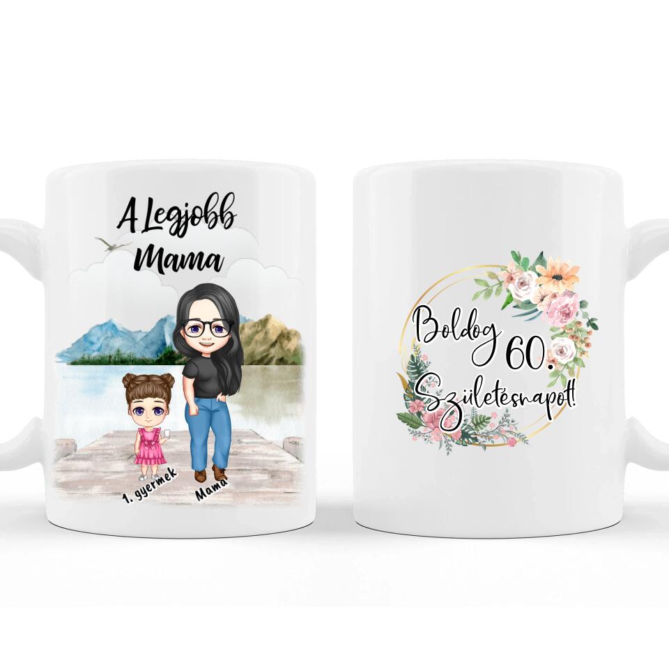 Egyedi Születésnapi Bögre Mamának #2 - Akár 3 gyermekkel