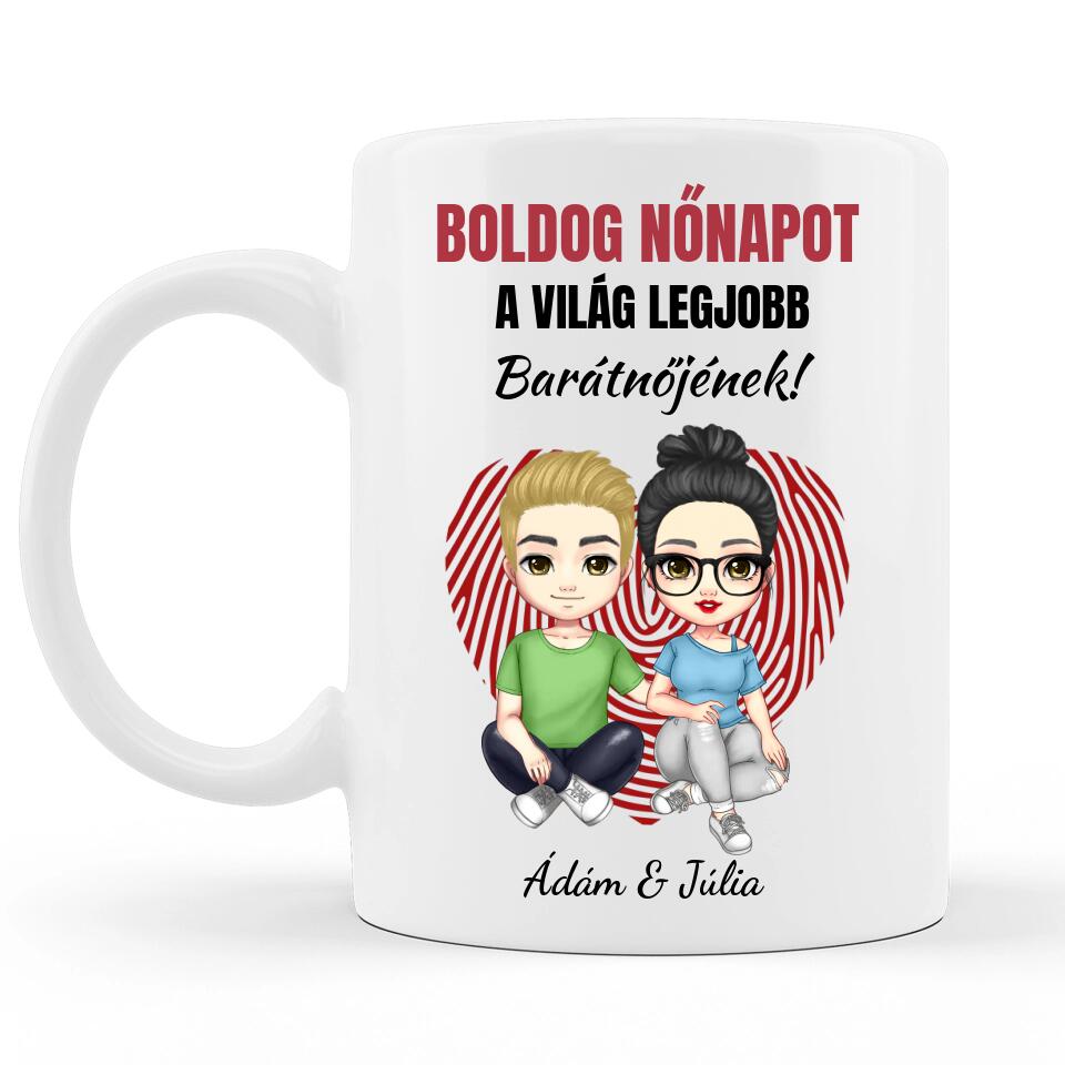 Nőnapi Bögre - Személyre Szabható Karakterekkel
