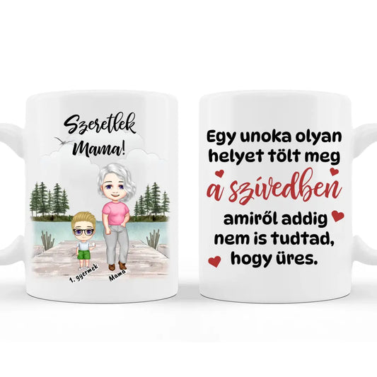 Egyedi Anyák napi Bögre Nagymamáknak - Akár 3 unokával - Anyák napi ajándékötlet