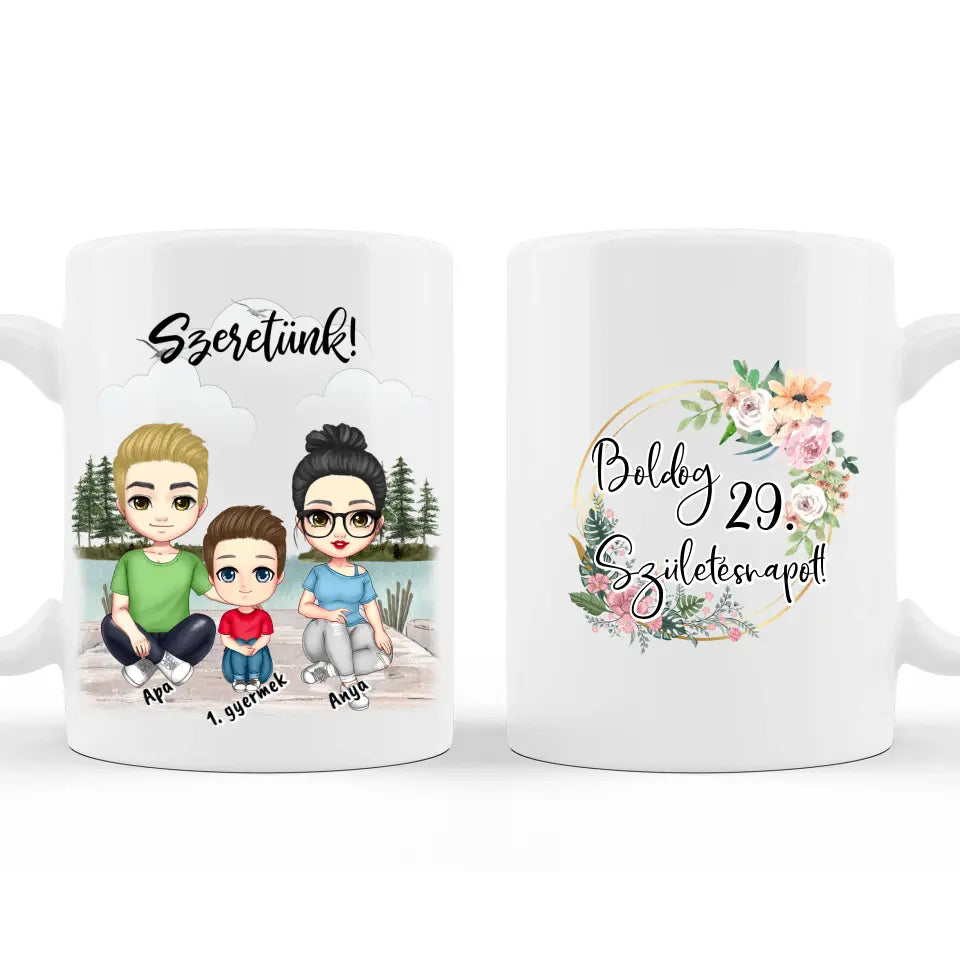 Egyedi Születésnapi Bögre Anyának #5 - Akár 3 gyermekkel