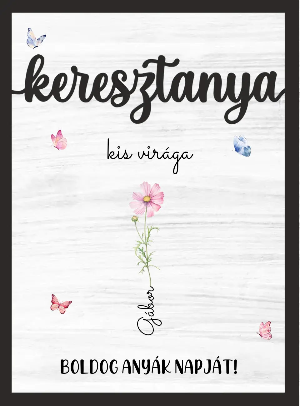 Keresztanya Kis Virága - 2 rétegű asztali dísz