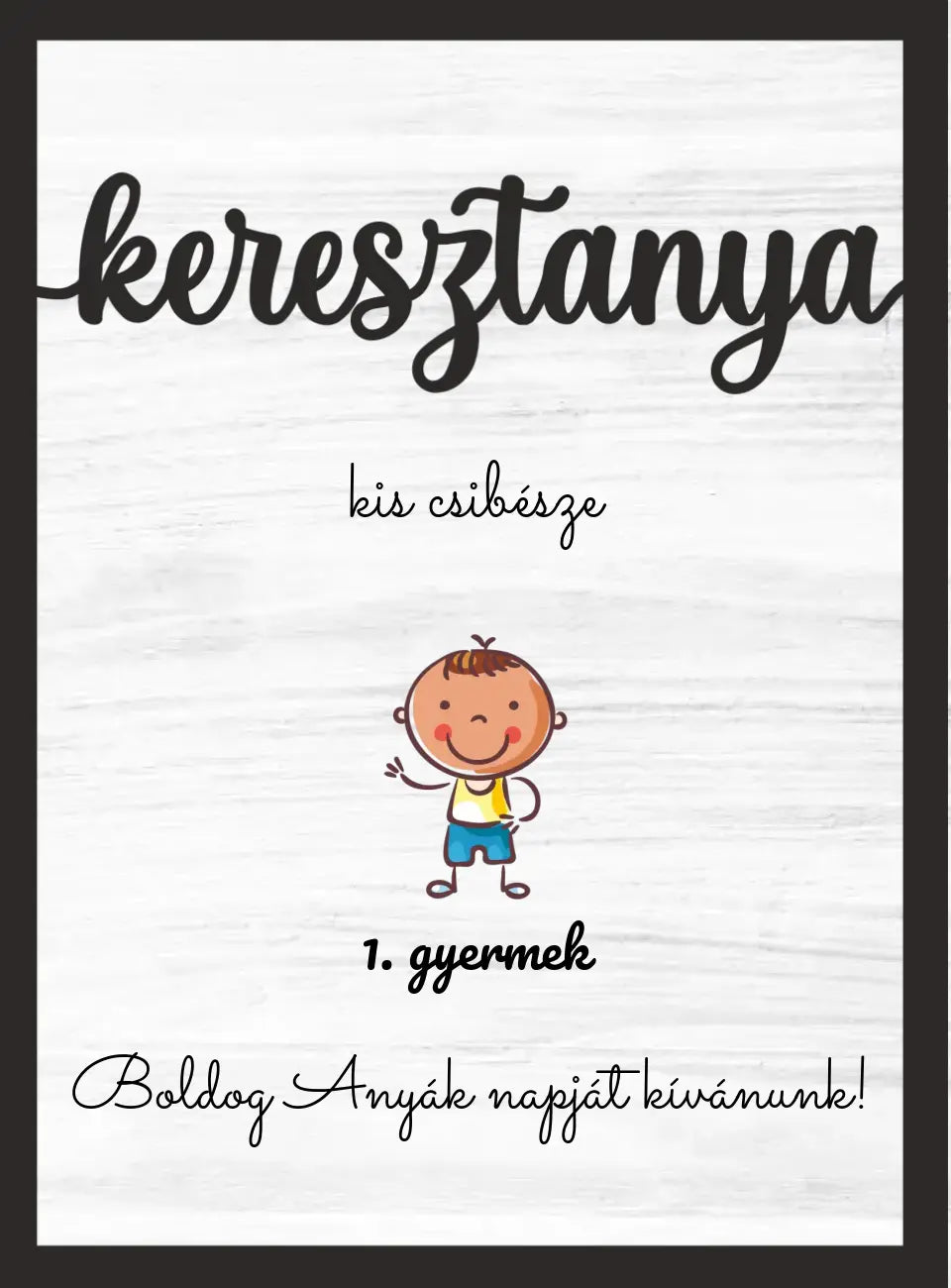 Keresztanya és gyermekek - 2 rétegű asztali dísz