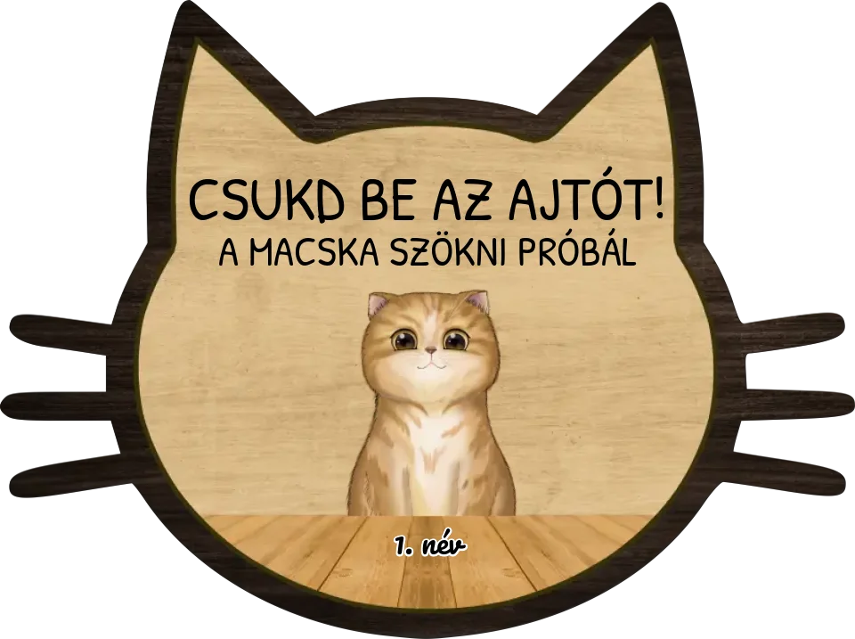 Macskás ajtódísz