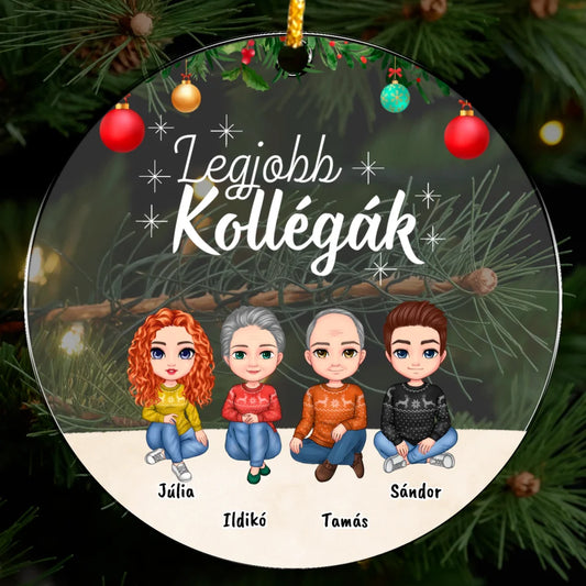 Legjobb Kollégák - Plexi Karácsonyfadísz - Módosítható karakterekkel (chibi)