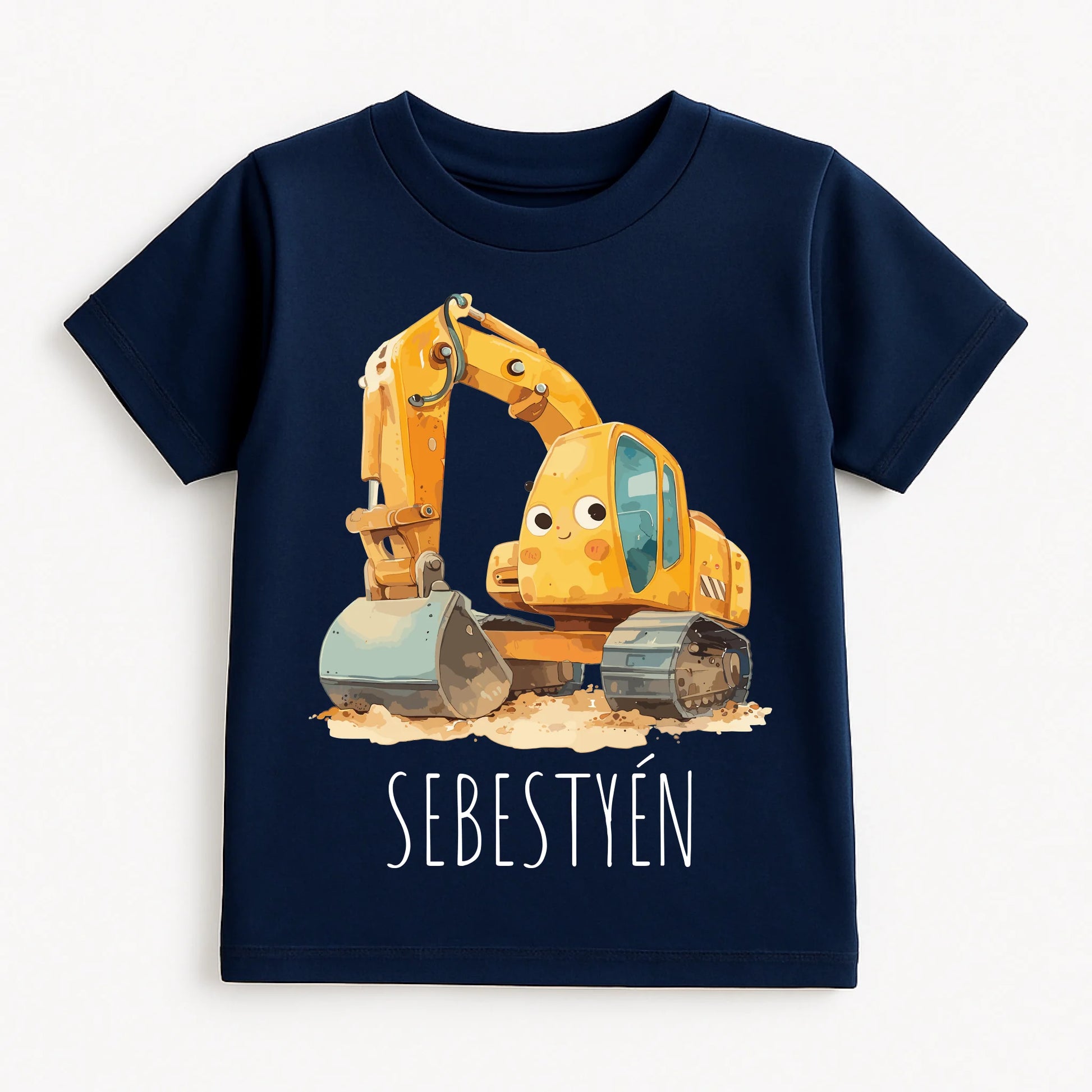 Navy Blue T-shirt on White Background