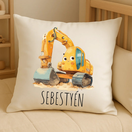 Friendly Excavator on Cozy Pillow (1)
