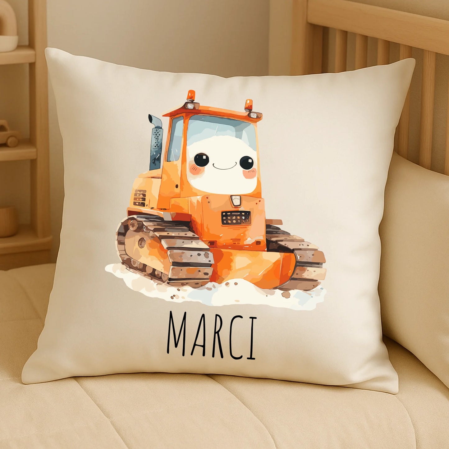 Friendly Excavator on Cozy Pillow (1)