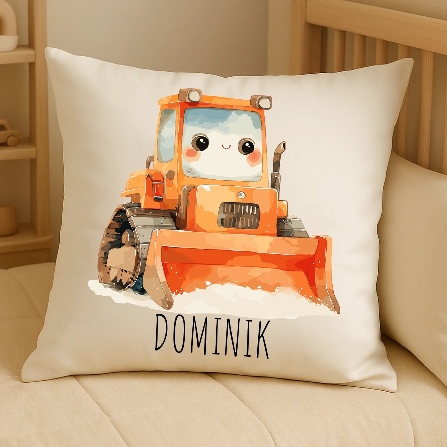 Friendly Excavator on Cozy Pillow (1)