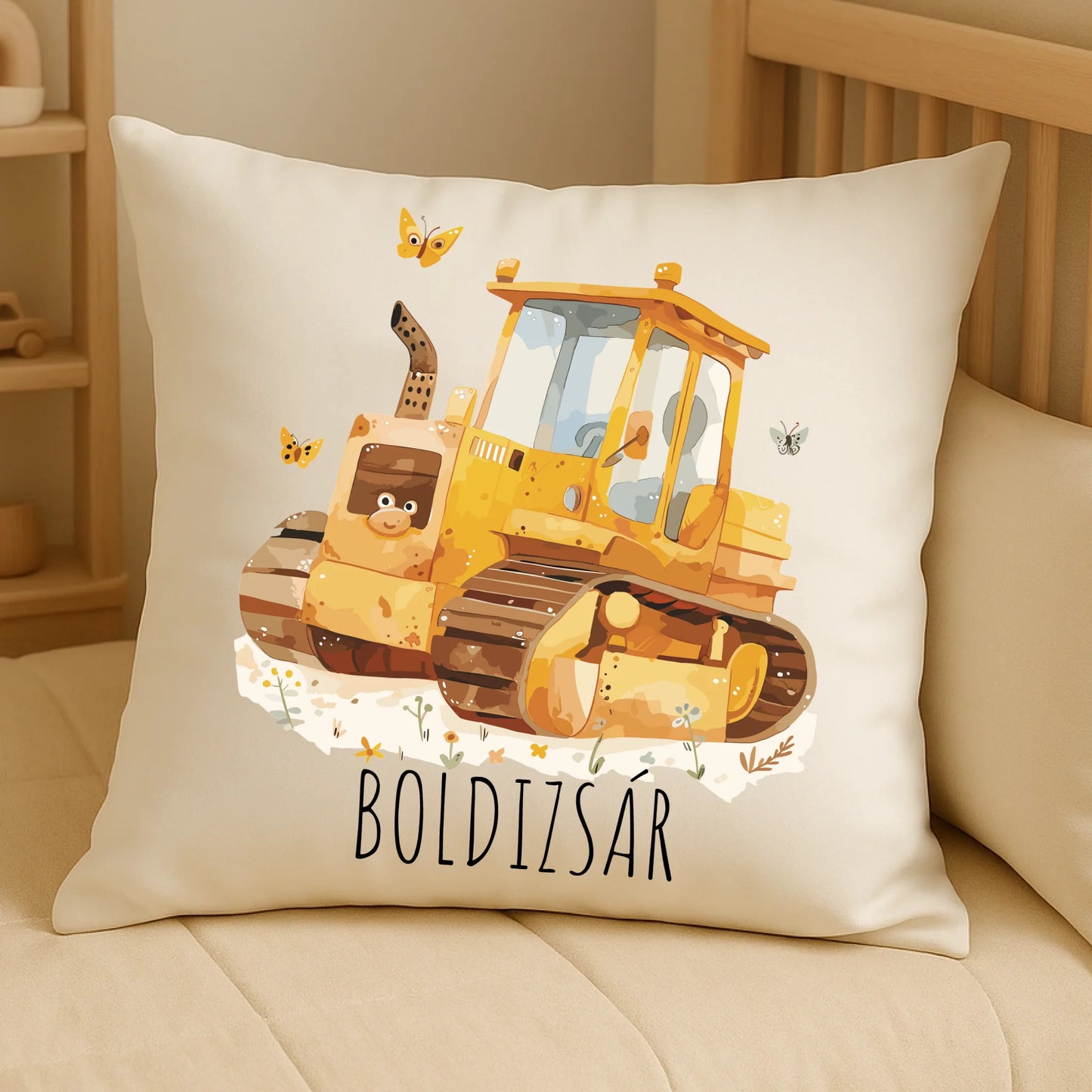 Friendly Excavator on Cozy Pillow (1)