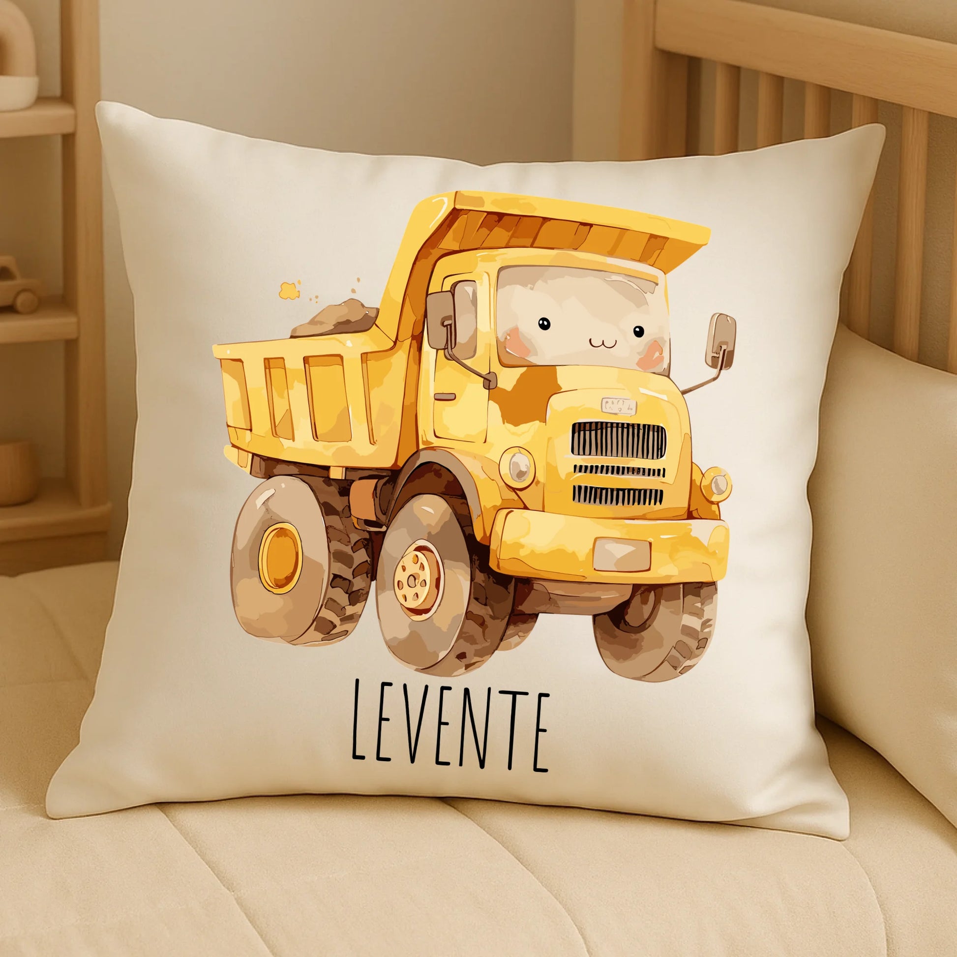 Friendly Excavator on Cozy Pillow (1)