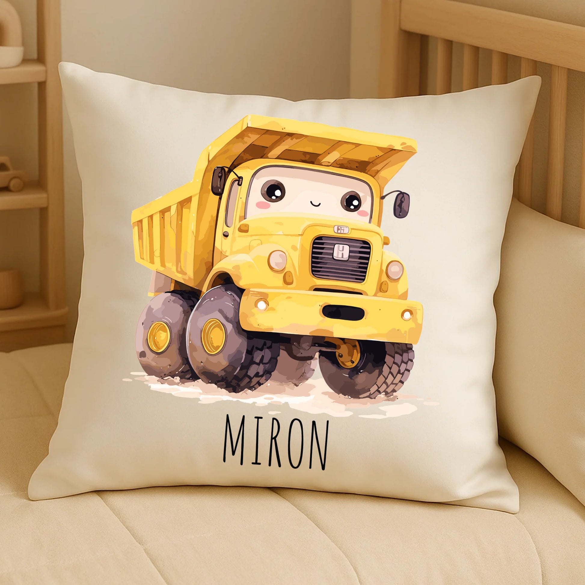 Friendly Excavator on Cozy Pillow (1)