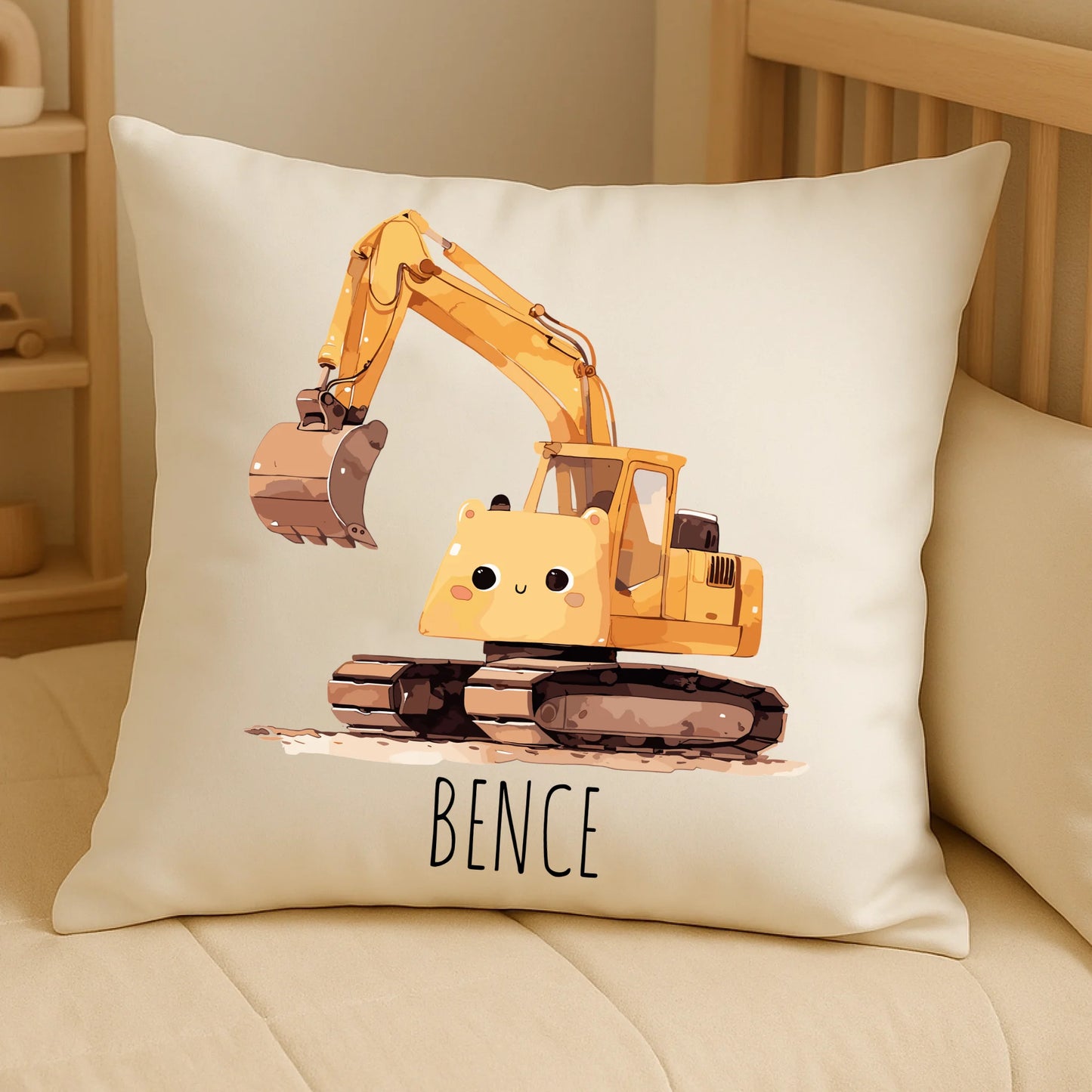 Friendly Excavator on Cozy Pillow (1)