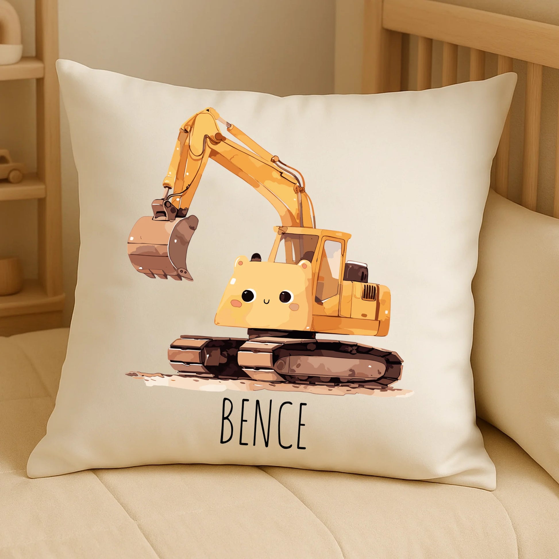 Friendly Excavator on Cozy Pillow (1)