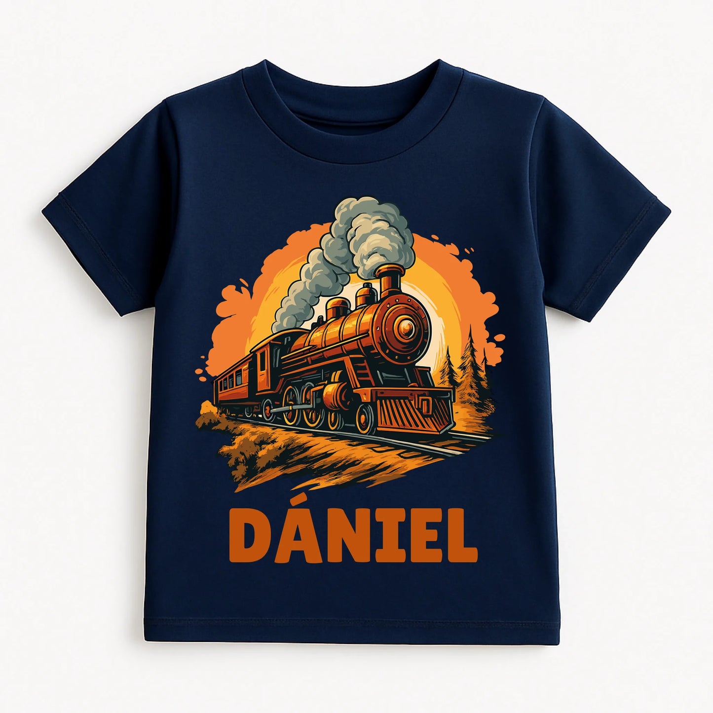 Navy Blue T-shirt on White Background