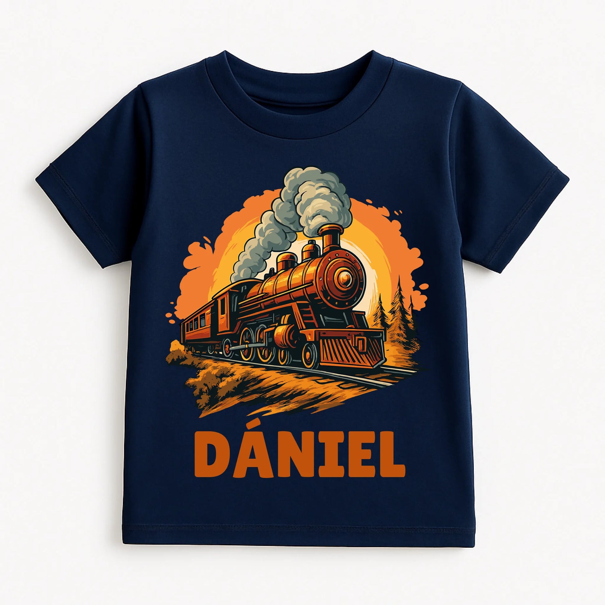 Navy Blue T-shirt on White Background