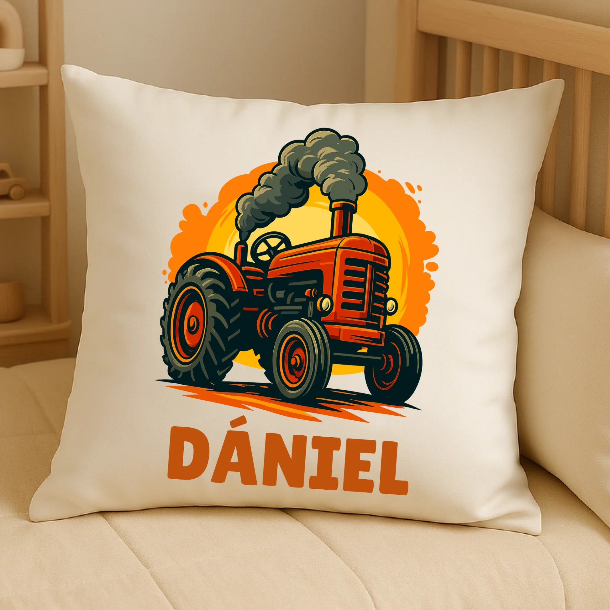 Friendly Excavator on Cozy Pillow (1)