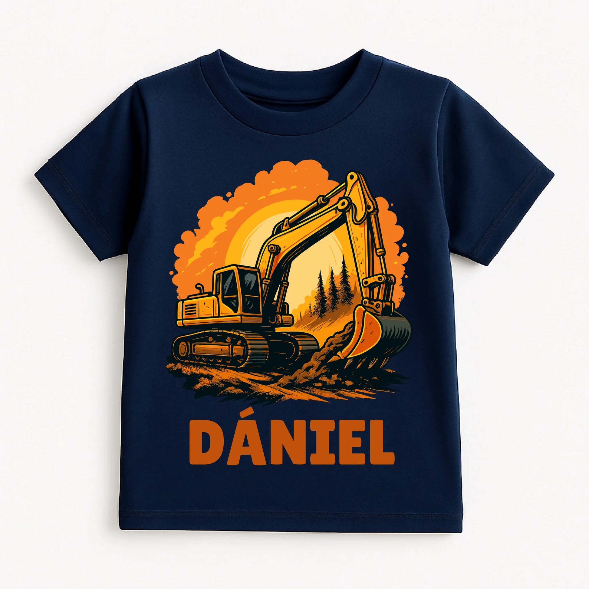 Navy Blue T-shirt on White Background