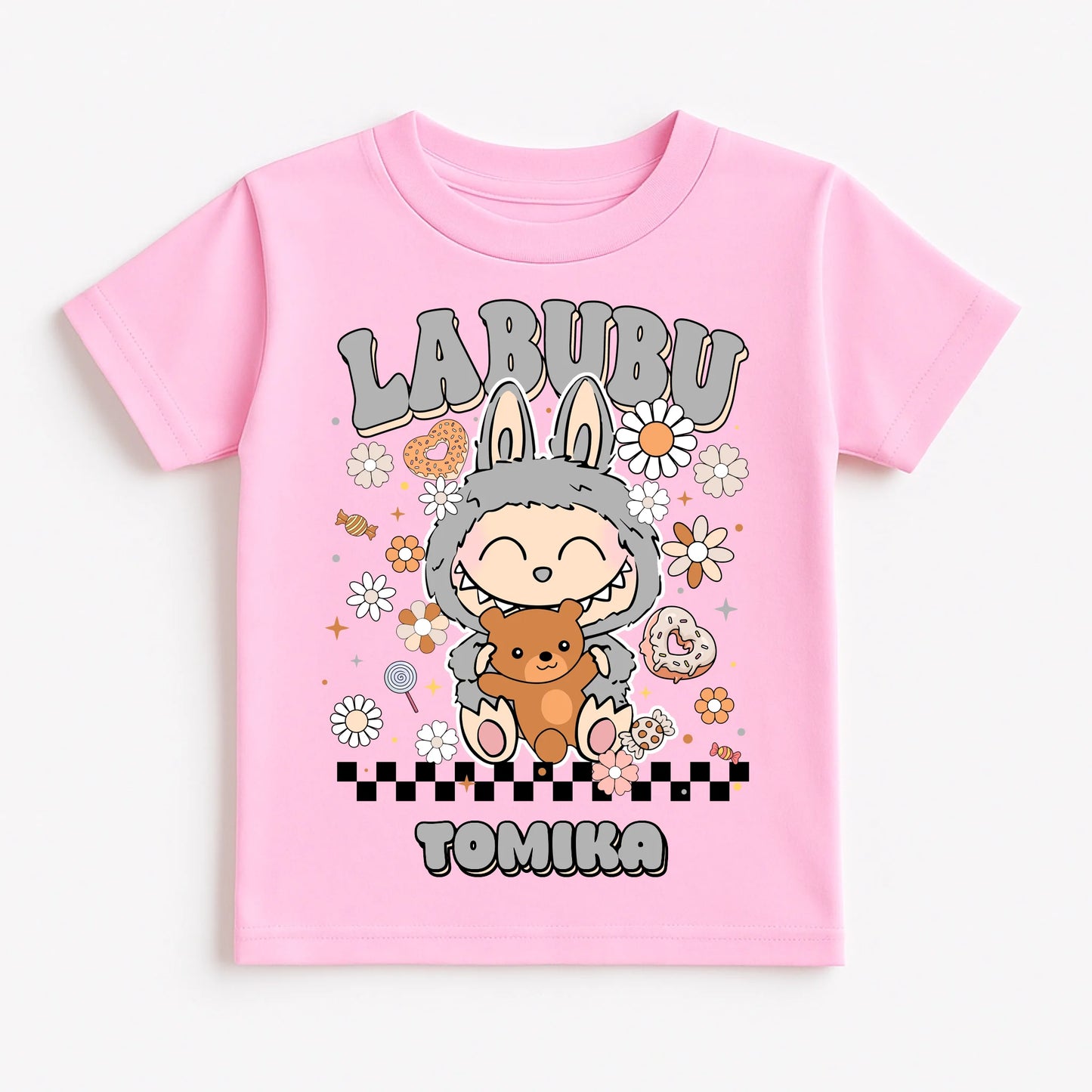 Pastel Pink T-Shirt Flat Lay