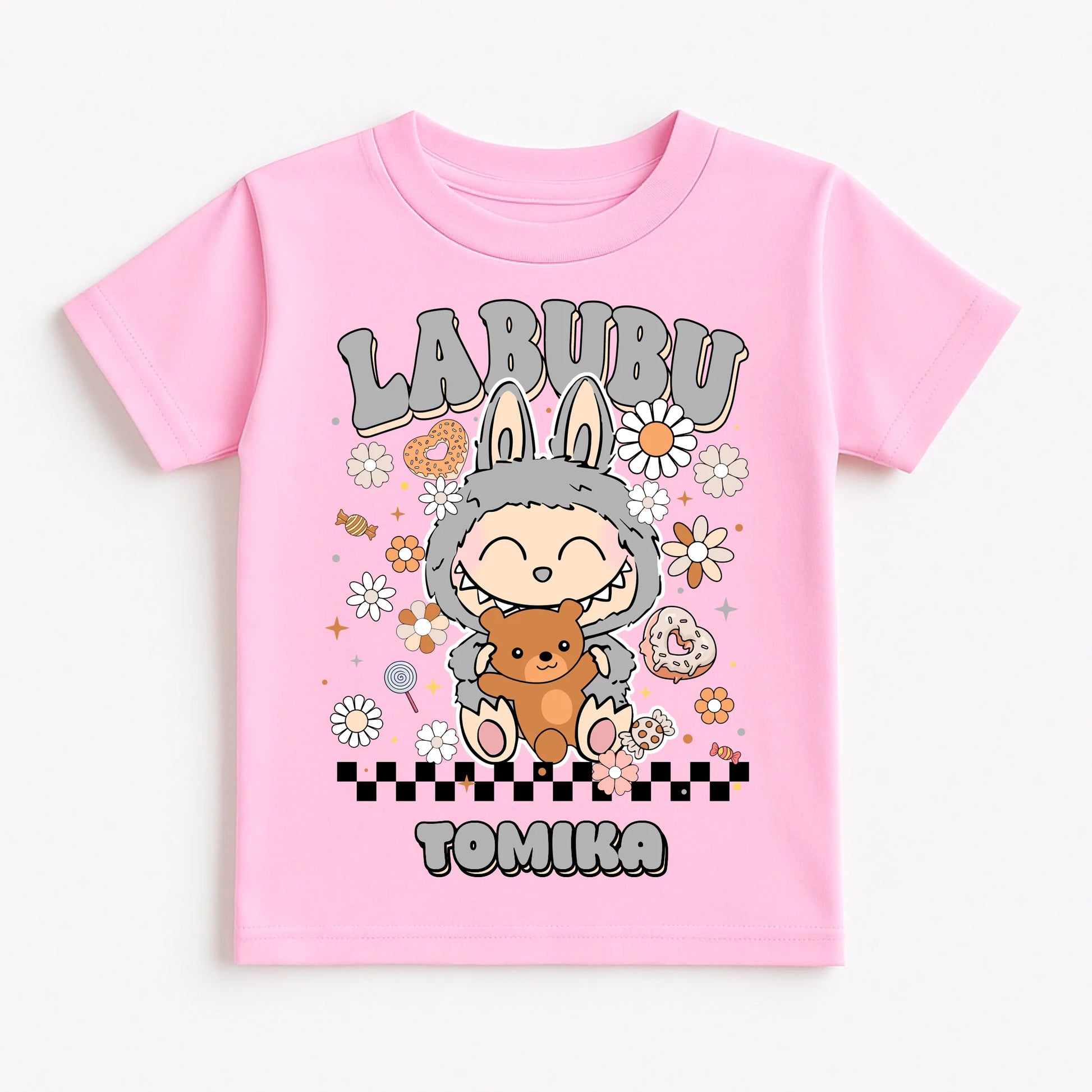 Pastel Pink T-Shirt Flat Lay