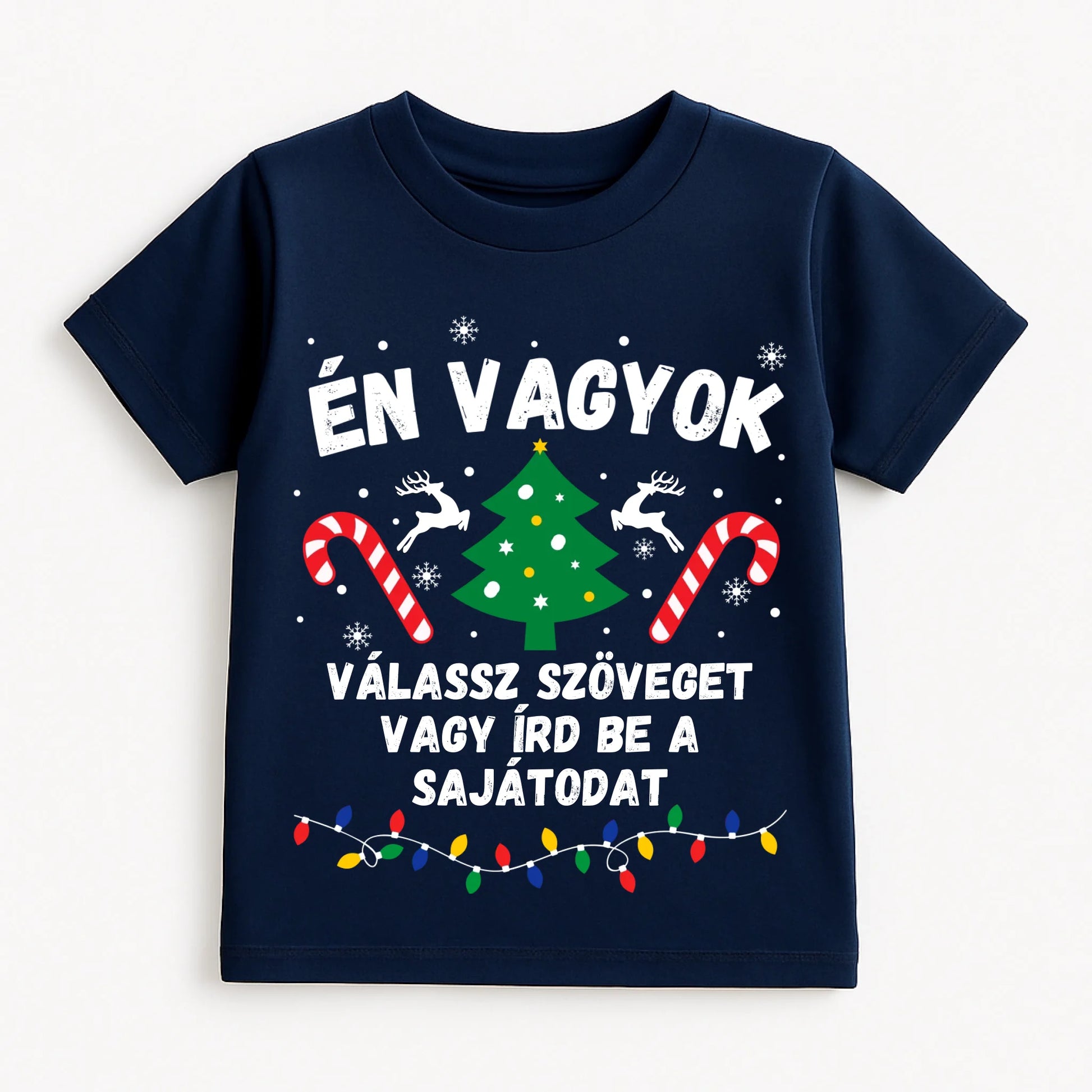 Navy Blue T-shirt on White Background