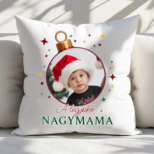 Karácsonyi Gömbös Párna - Nagymama