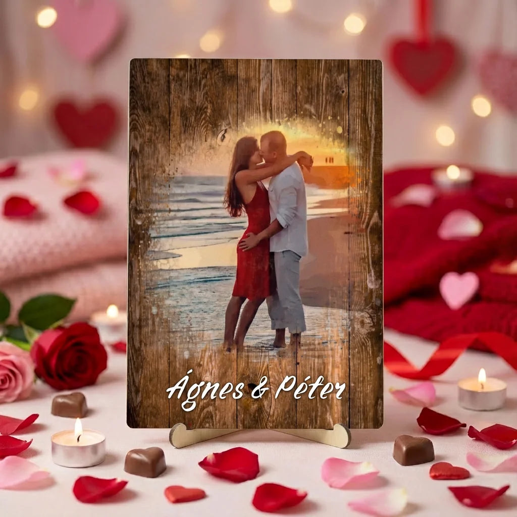 Egyedi fényképes asztali dísz - Valentin napi ajándék Pároknak